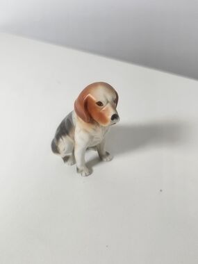 Small Pets Ceramic Beagle Figurine in Brown and White